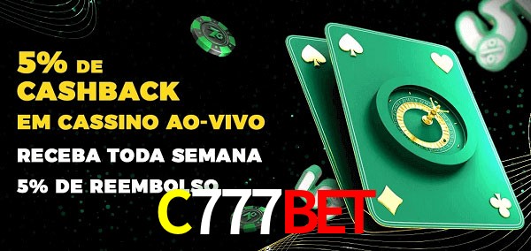 Promoções do cassino ao Vivo C777BET